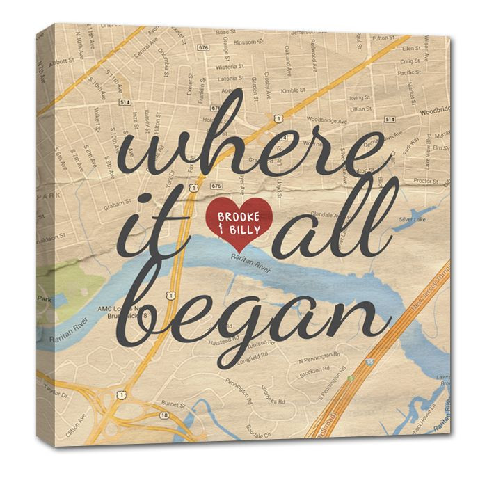 Best ideas about Business Anniversary Gift Ideas
. Save or Pin Custom Map Canvas Art YOUR Location Where it all began Now.