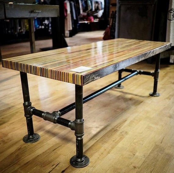 Best ideas about Butcher Block Coffee Table
. Save or Pin Items similar to Recycled skateboard coffee table butcher Now.