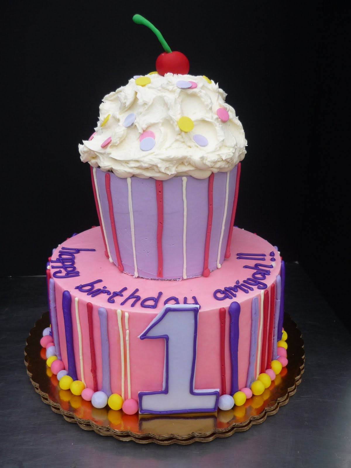 Best ideas about Buttercream Birthday Cake
. Save or Pin Artisan Bake Shop First Birthday Cakes Giant CupCake Now.