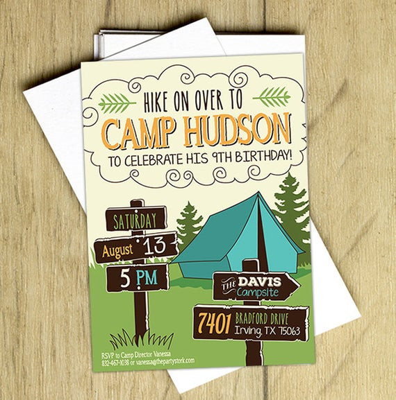Best ideas about Camping Birthday Invitations
. Save or Pin Camping Birthday Invitation Camping Birthday Party Invite Now.