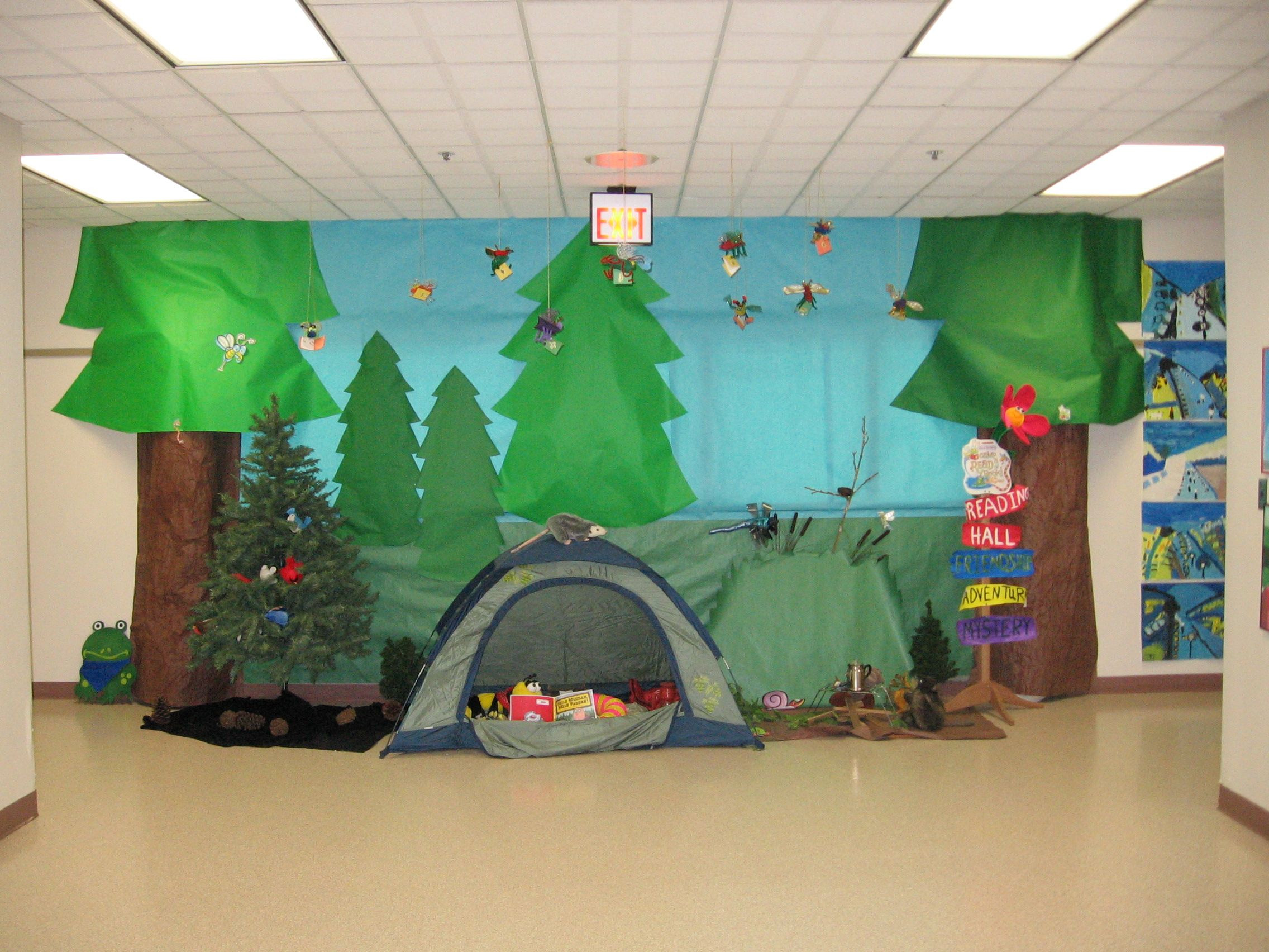 Best ideas about Camping Decorations For Classroom
. Save or Pin This camping themed book fair features tents trees and s Now.