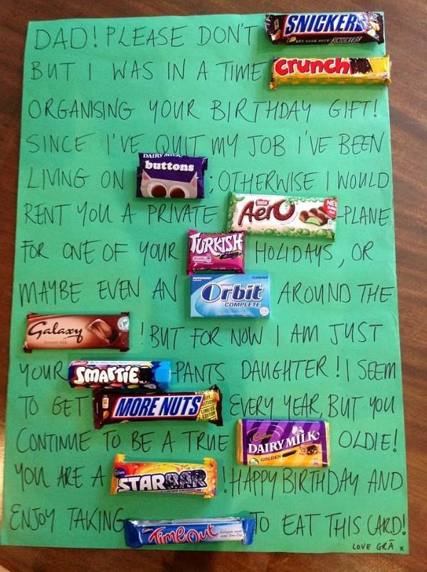 Best ideas about Candy Bar Birthday Card
. Save or Pin That’s sweet – a birthday card of chocolate bars Now.