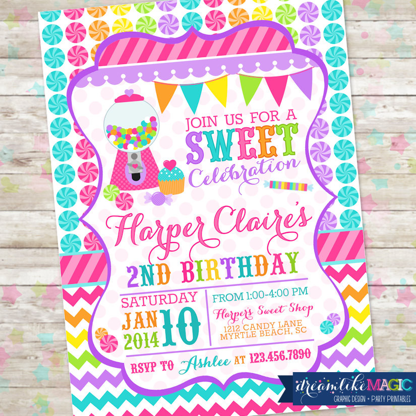 Best ideas about Candyland Birthday Invitations
. Save or Pin Candyland Invite Sweet Shoppe Sweet Shop Birthday Sweet Now.