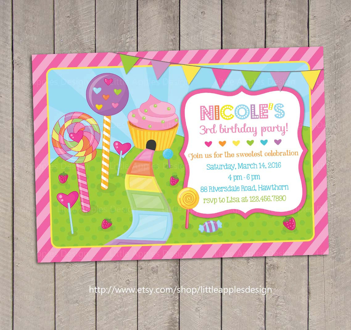 Best ideas about Candyland Birthday Invitations
. Save or Pin Lollipop Invitation Candyland Invitation Candyland Now.