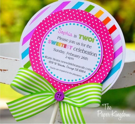 Best ideas about Candyland Birthday Invitations
. Save or Pin Lollipop Invitations Candyland Lollipop Invitations Now.