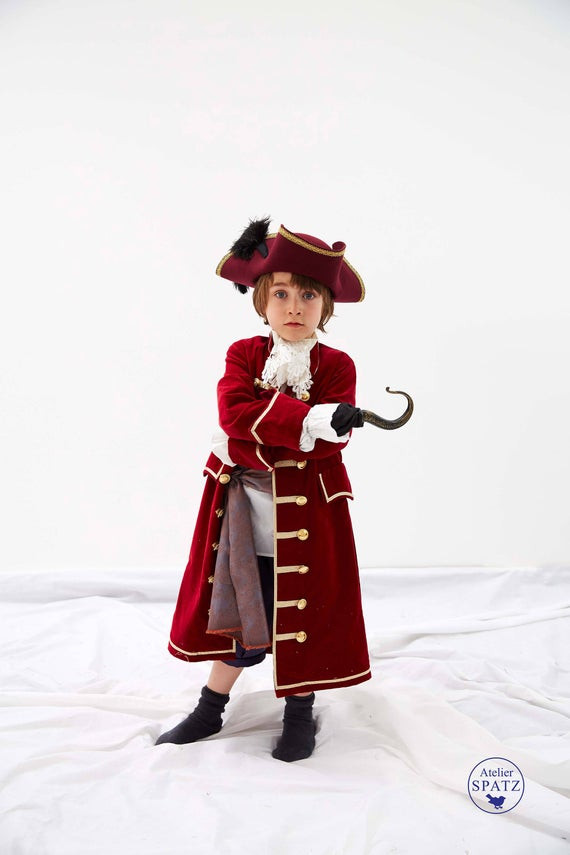 Best ideas about Captain Hook Costume DIY
. Save or Pin Captain Hook Coat Pirate Costume Red Gold Velvet COAT ONLY Now.