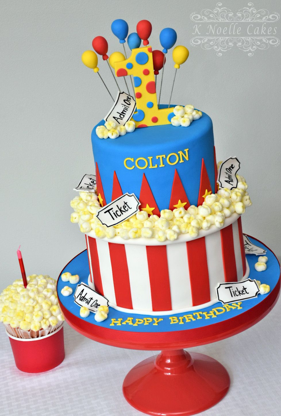 Best ideas about Carnival Birthday Cake
. Save or Pin Carnival theme with popcorn by K Noelle Cakes Now.