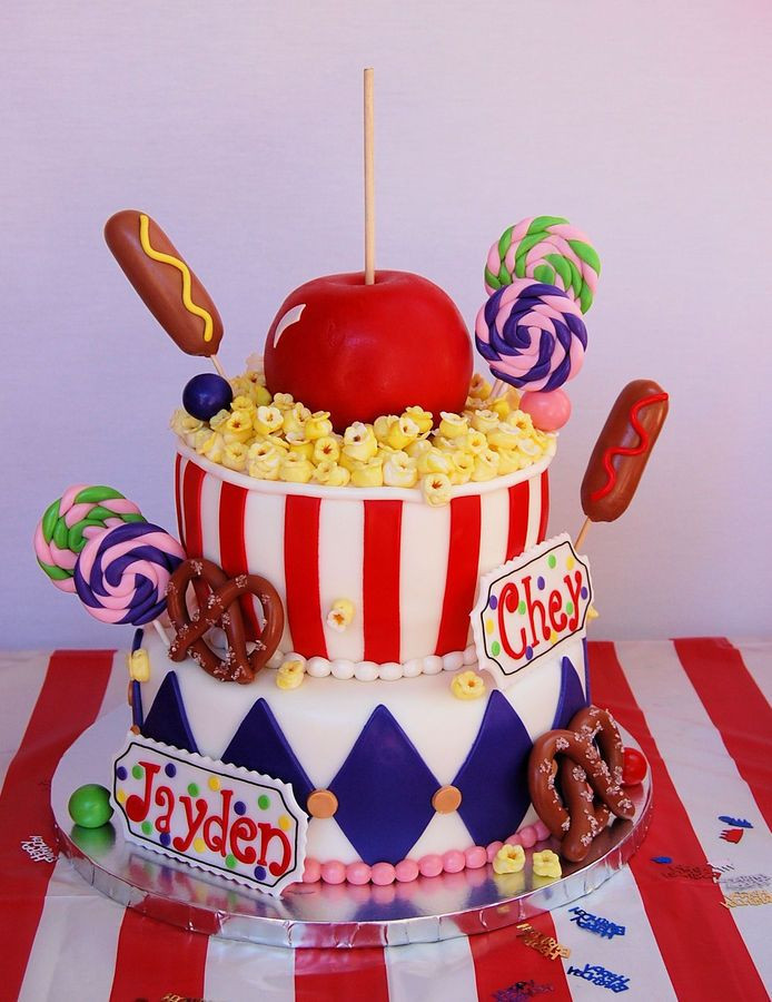 Best ideas about Carnival Birthday Cake
. Save or Pin I made this cake for my twin daughters that turned 6 yrs Now.