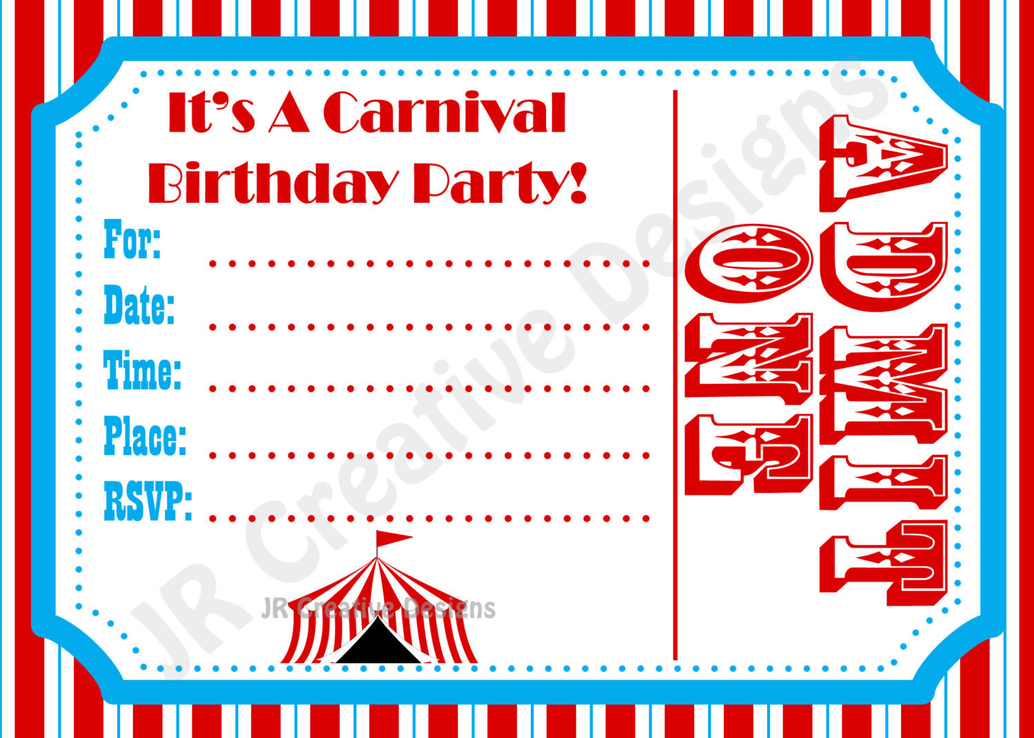 Best ideas about Carnival Birthday Invitations
. Save or Pin Carnival Invite Circus Invite Circus by JRCreativeDesigns Now.