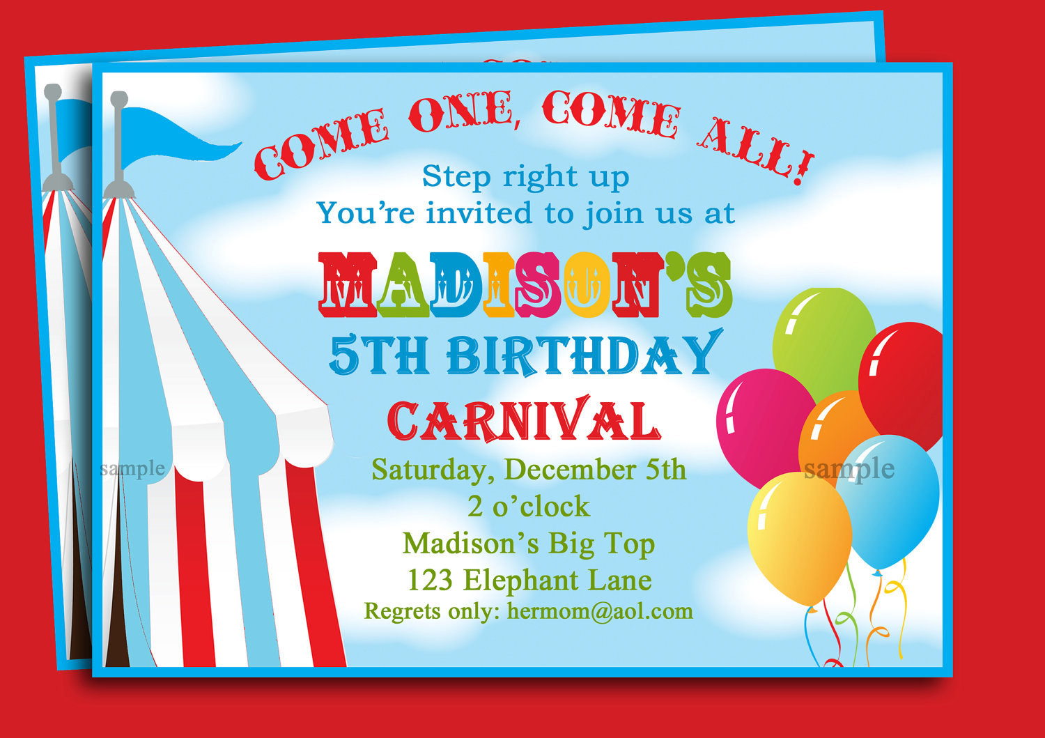 Best ideas about Carnival Birthday Invitations
. Save or Pin Circus Carnival Birthday Invitation Printable or Printed with Now.