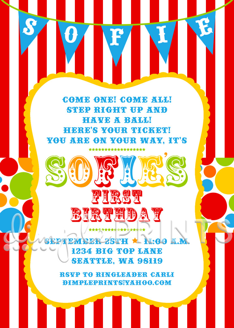 Best ideas about Carnival Birthday Party Invitations
. Save or Pin Circus Carnival Birthday Printable Invite Dimple Prints Shop Now.