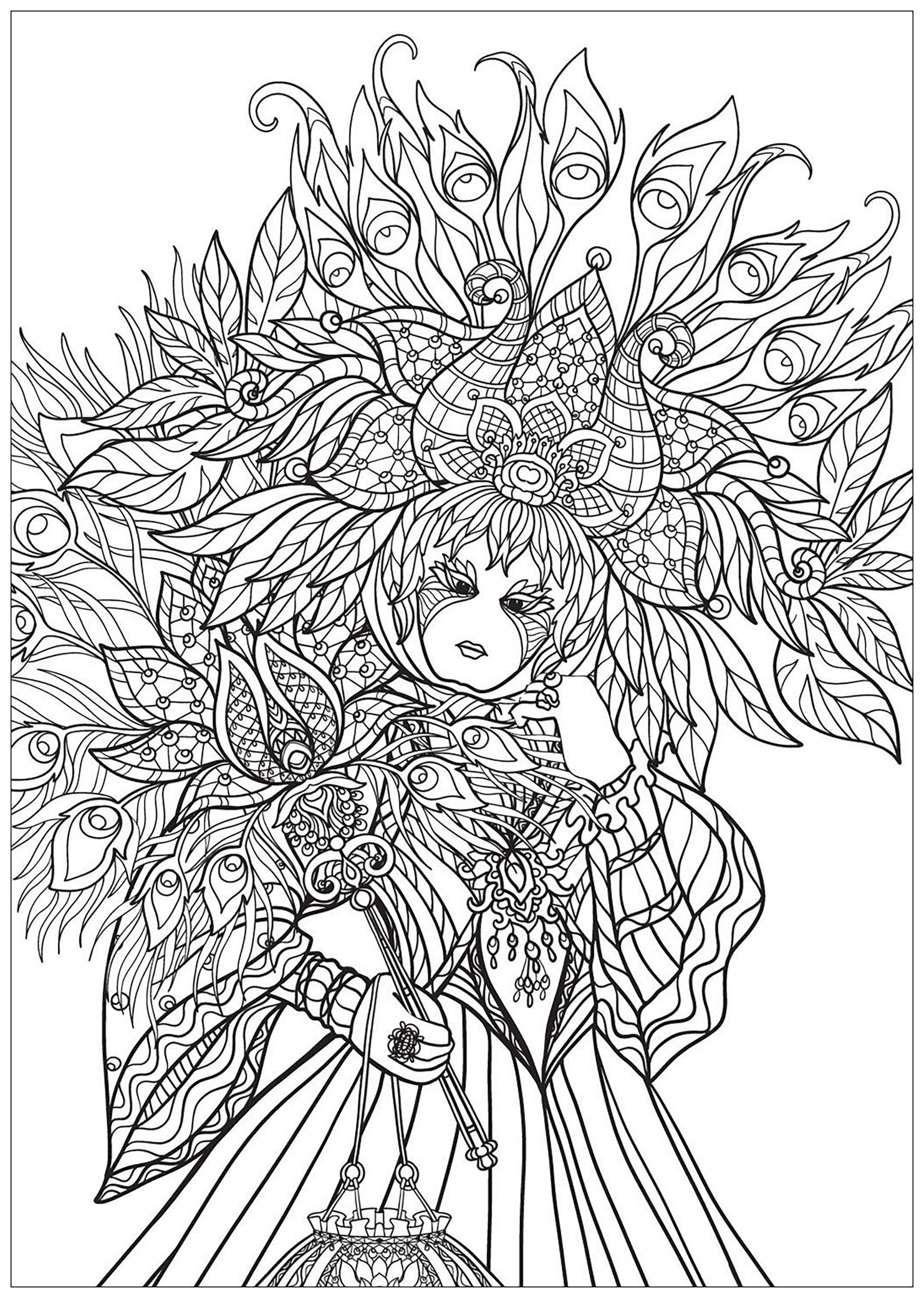 Best ideas about Carnival Coloring Pages For Teens
. Save or Pin Feather Coloring Pages for Adults Now.