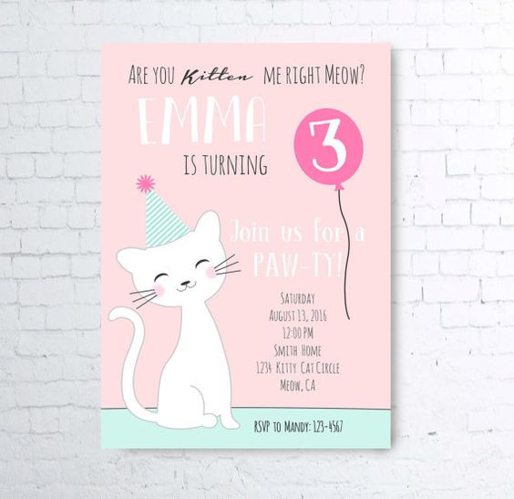 Best ideas about Cat Birthday Invitations
. Save or Pin 30 Cute Cat Birthday Party Ideas Pretty My Party Party Now.