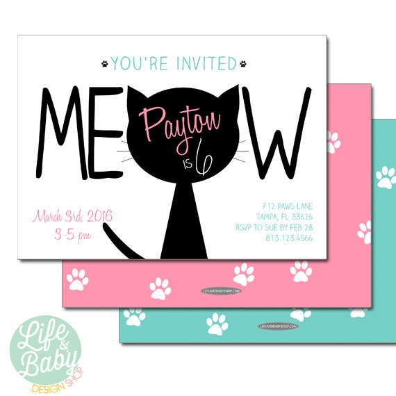 Best ideas about Cat Birthday Invitations
. Save or Pin Kitty Cat Birthday Invitation Cat Invitation Kitty Cat Now.