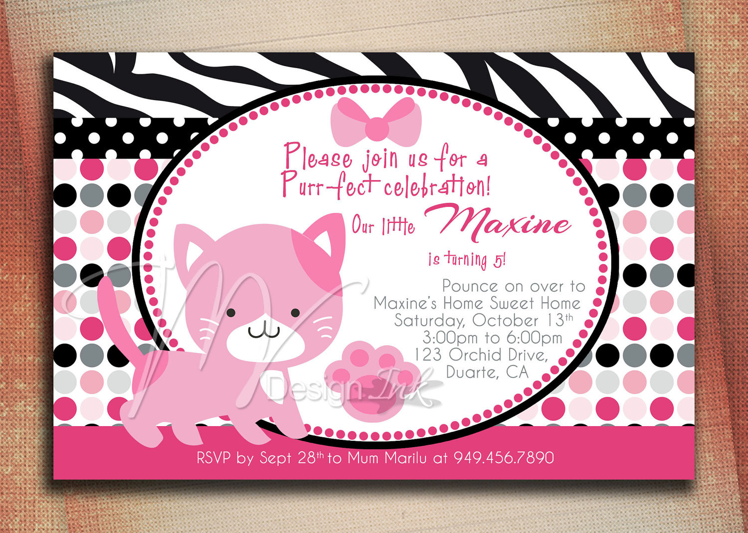 Best ideas about Cat Birthday Invitations
. Save or Pin Pink Kitty Cat Birthday Invitation Pretty Kitty Cat Birthday Now.