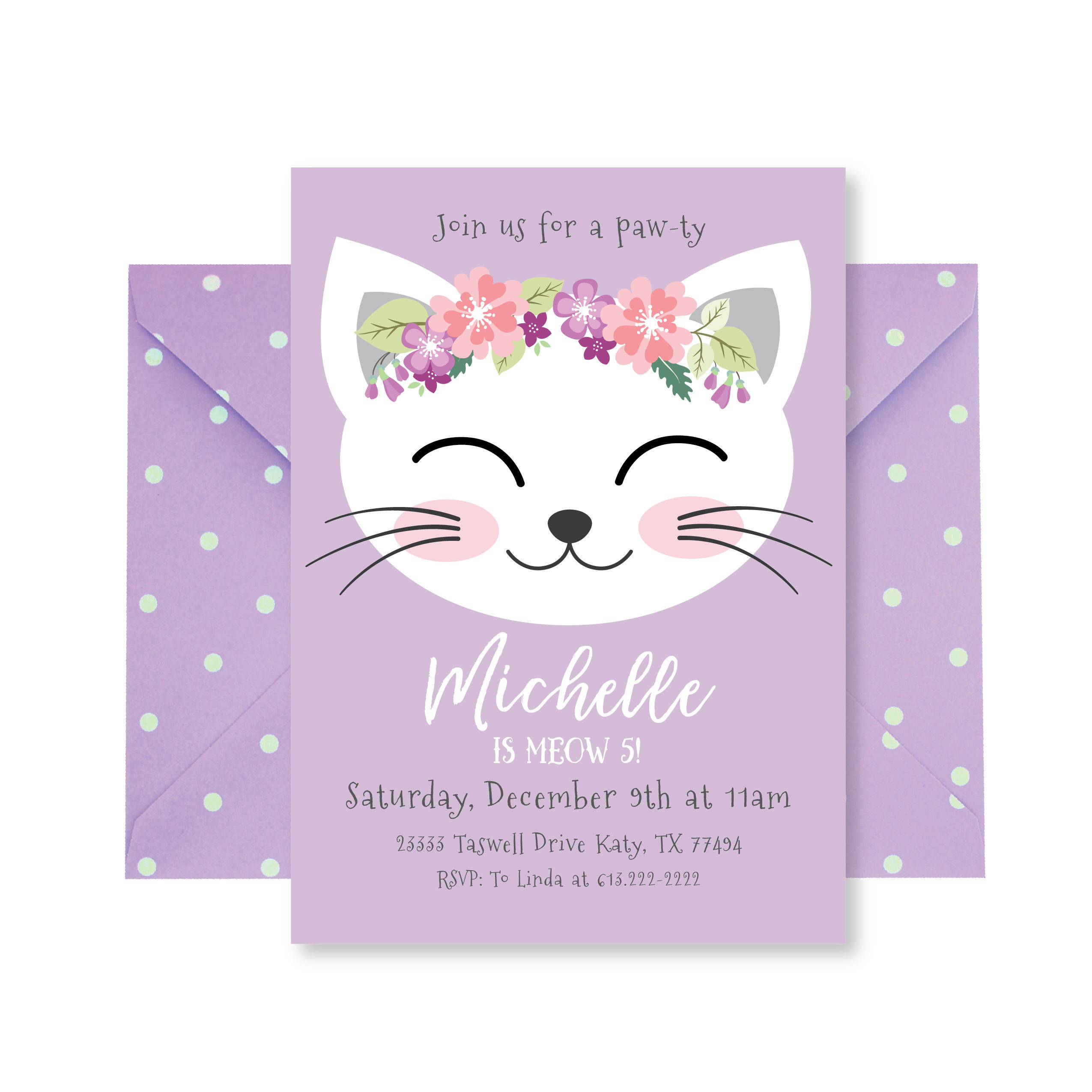 Best ideas about Cat Birthday Invitations
. Save or Pin Cat Birthday Party Invitation Kitten Invitation Cat Now.