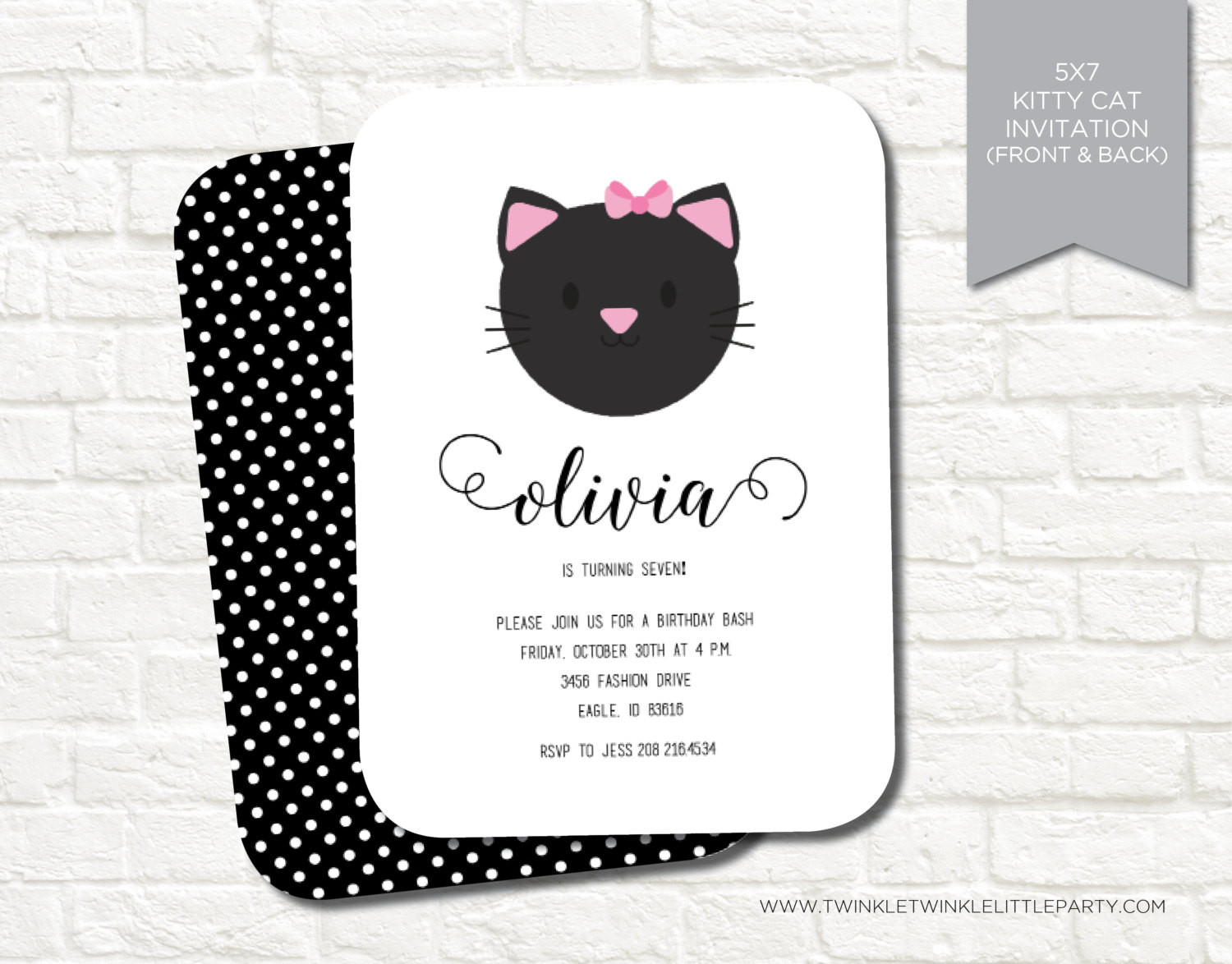 Best ideas about Cat Birthday Invitations
. Save or Pin Kitty Cat Birthday Party Printable Digital Invitation Now.