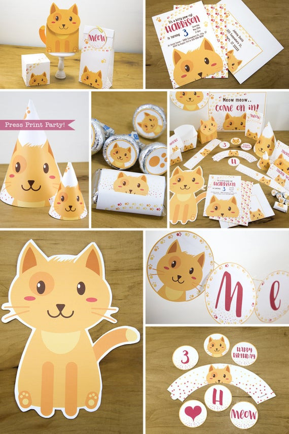 Best ideas about Cat Birthday Party Supplies
. Save or Pin Cat Party Decorations Cat Birthday Decor Pets Invitation Now.