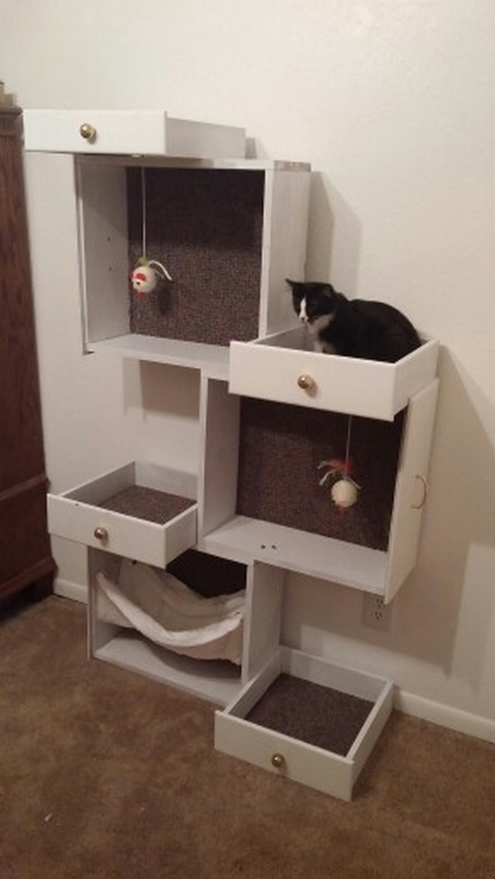 Best ideas about Cat Tower DIY
. Save or Pin Build your pampered feline a cat tree with old drawers Now.