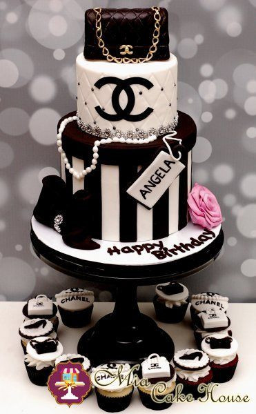 Best ideas about Chanel Birthday Cake
. Save or Pin Chanel Birthday Cake but instead of the name angela i ll Now.