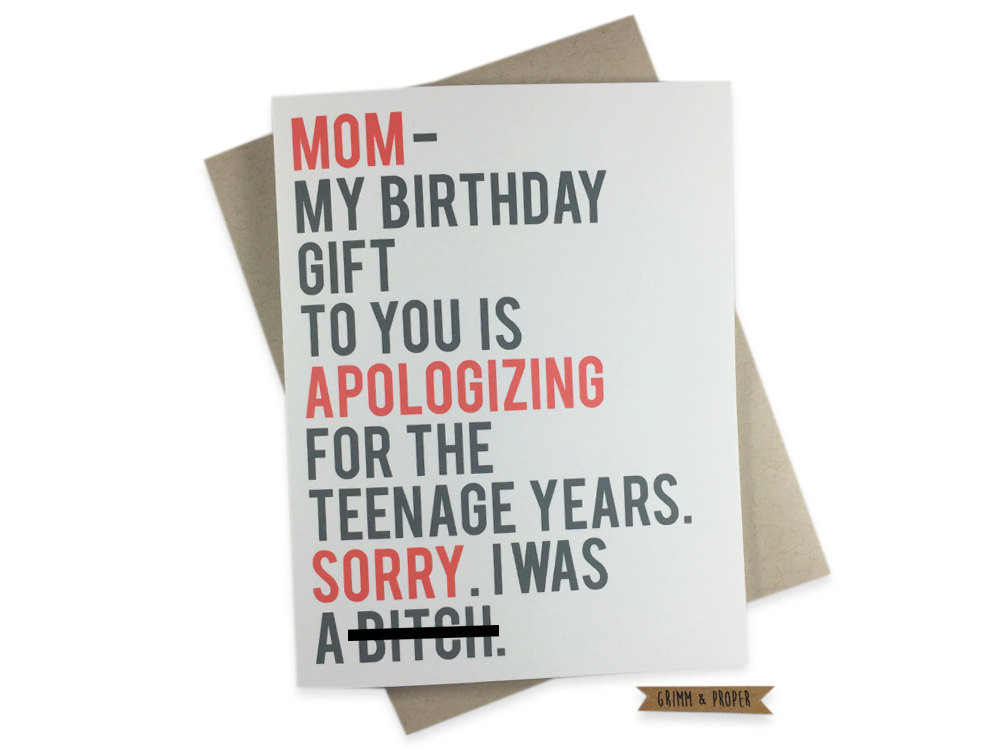 Best ideas about Cheap Birthday Gifts For Moms
. Save or Pin Funny Birthday Card for Mom Teenager Sorry Mom Apology Now.