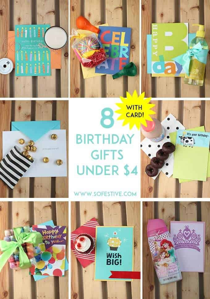 Best ideas about Cheap Birthday Gifts Ideas
. Save or Pin 8 Birthday Gifts under $4 So Festive Now.