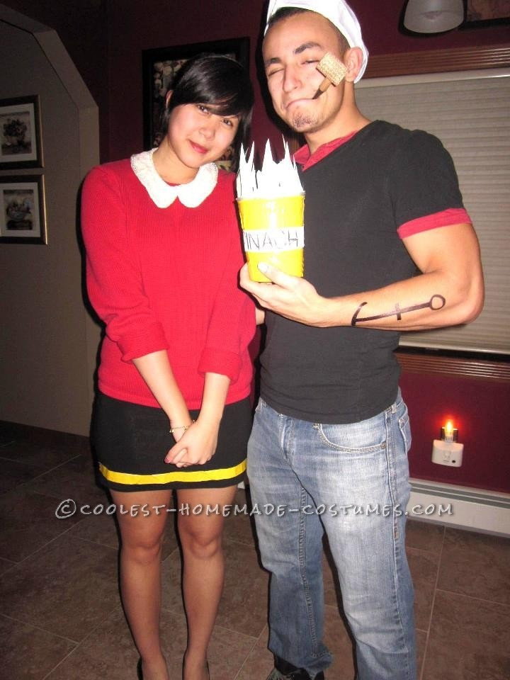 Best ideas about Cheap DIY Couples Costumes
. Save or Pin Cheap and Easy Popeye and Olive Oyl Couple Halloween Now.