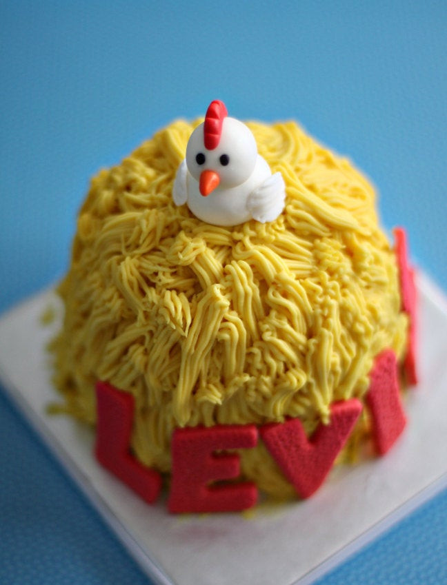 Best ideas about Chicken Birthday Cake
. Save or Pin Fondant Chicken Name and Age Decorations perfect for a Farm Now.