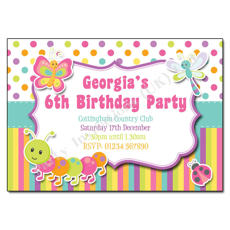 Best ideas about Children Birthday Invitations
. Save or Pin Bugs & Butterfly Children s Party Invitation Now.