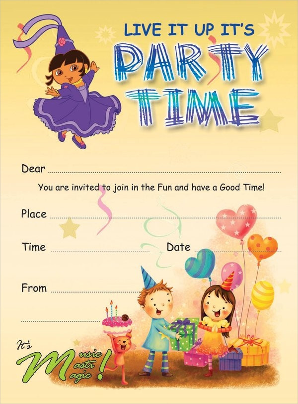 Best ideas about Children Birthday Invitations
. Save or Pin 19 Kids Party Invitation Designs & Templates PSD AI Now.