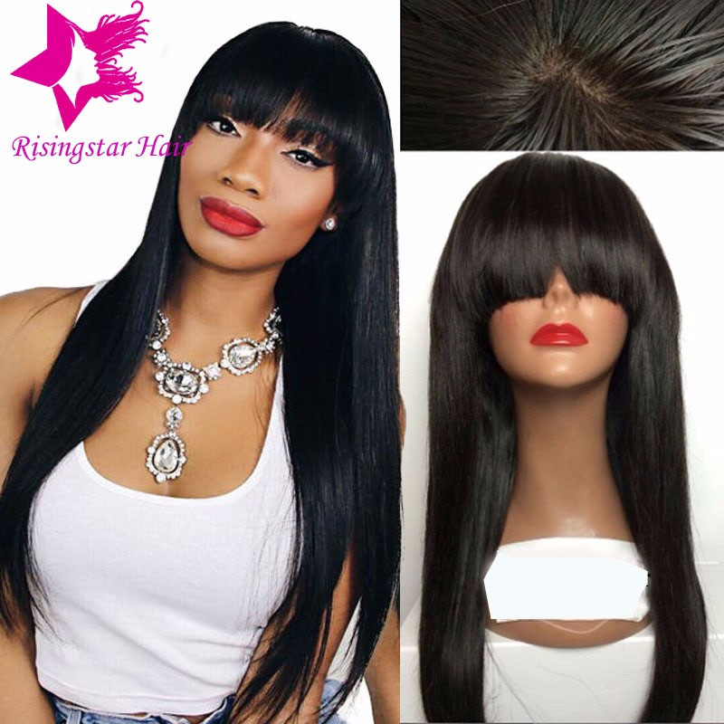 Best ideas about Chinese Bangs Black Hairstyle
. Save or Pin 7a virgin brazilian glueless straight full lace human hair Now.