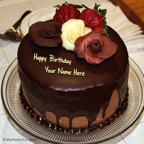 Best ideas about Chocolate Birthday Cake Images
. Save or Pin Chocolate Birthday Cake With Rose With Name Now.