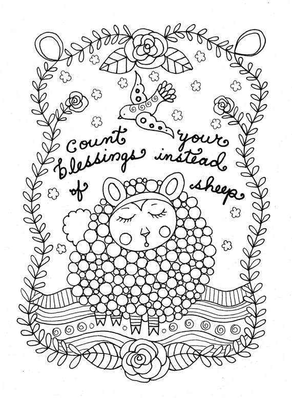 Best ideas about Christian Adult Coloring Books
. Save or Pin Printable Coloring Page Count Sheep Christian Art Girls Room Now.