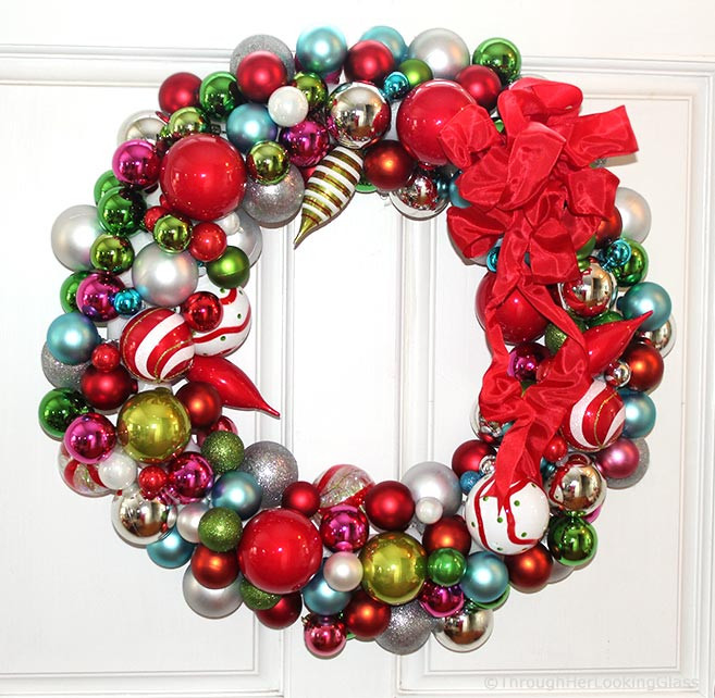 Best ideas about Christmas Ball Wreath DIY
. Save or Pin Willy Wonka Christmas Ball Wreath Through Her Looking Glass Now.