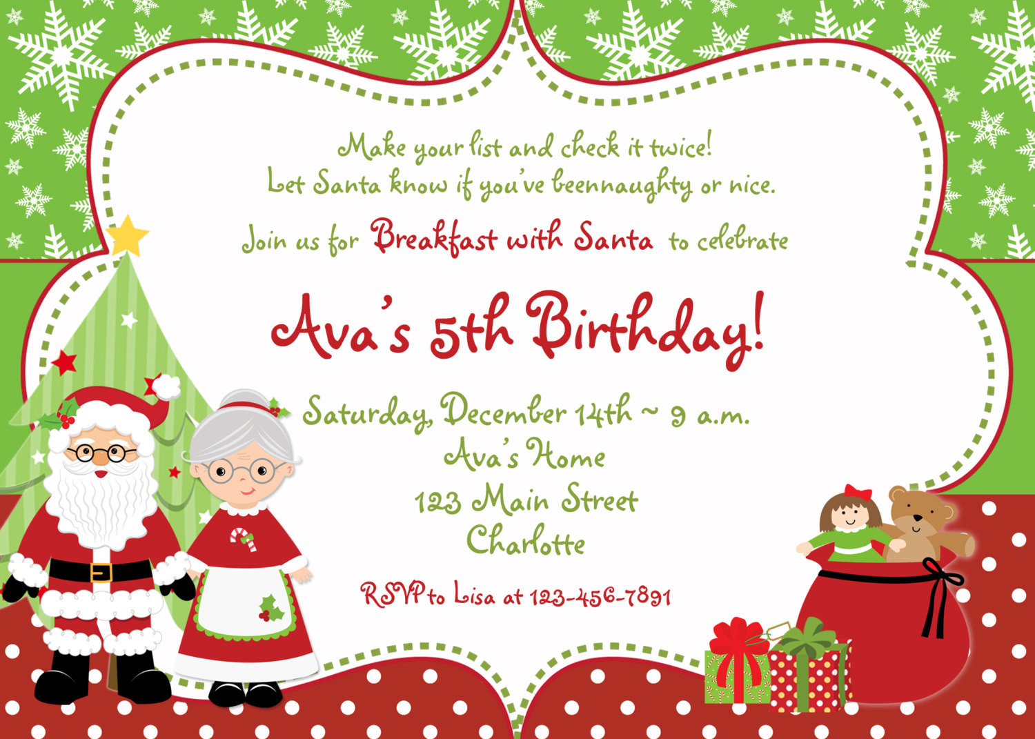 Best ideas about Christmas Birthday Invitations
. Save or Pin Christmas Birthday Party Invitation Breakfast with Santa Now.