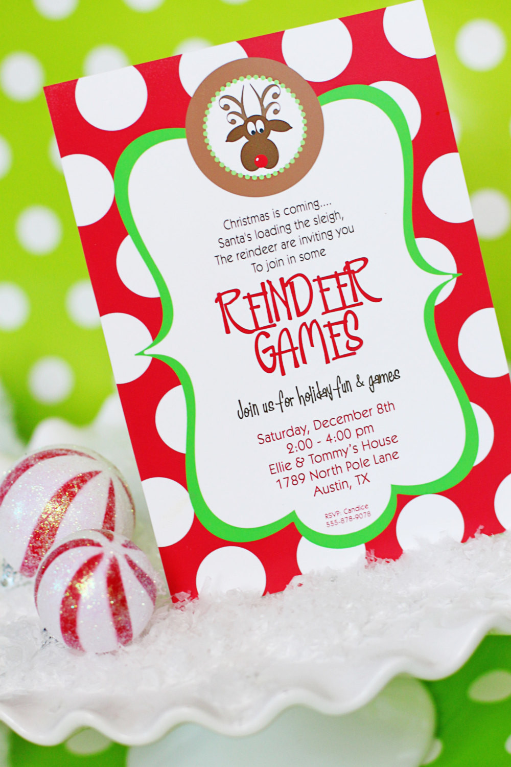 Best ideas about Christmas Birthday Invitations
. Save or Pin Reindeer Games INVITATION Printable Christmas Party Now.