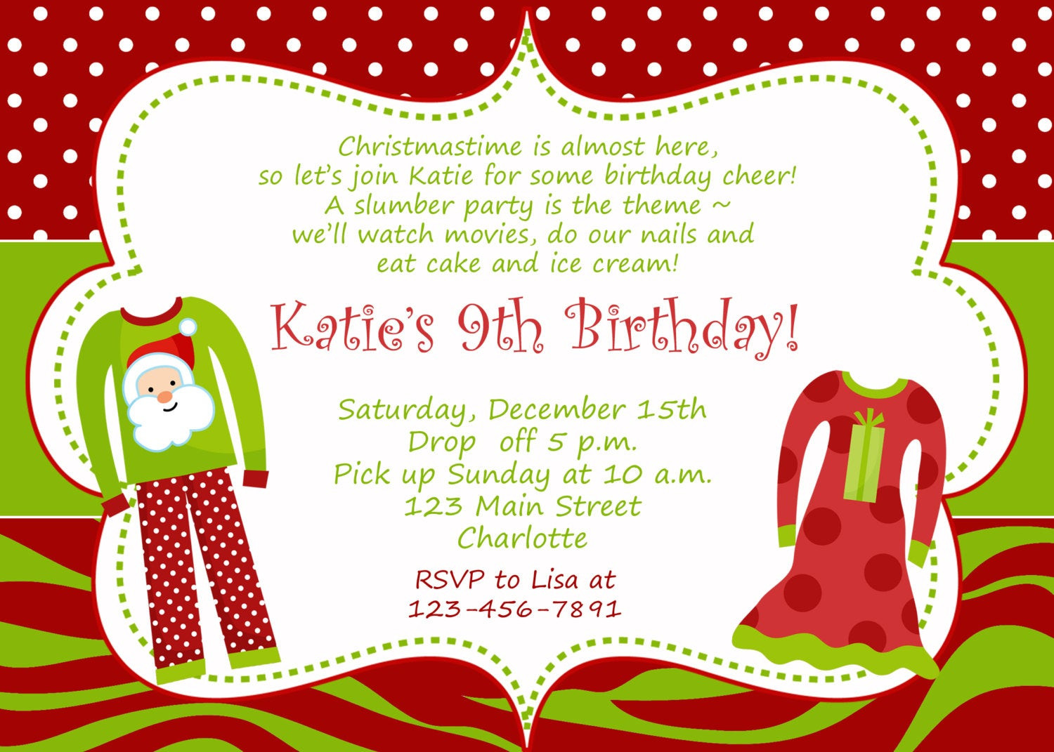 Best ideas about Christmas Birthday Invitations
. Save or Pin Christmas birthday party invitation slumber birthday Now.