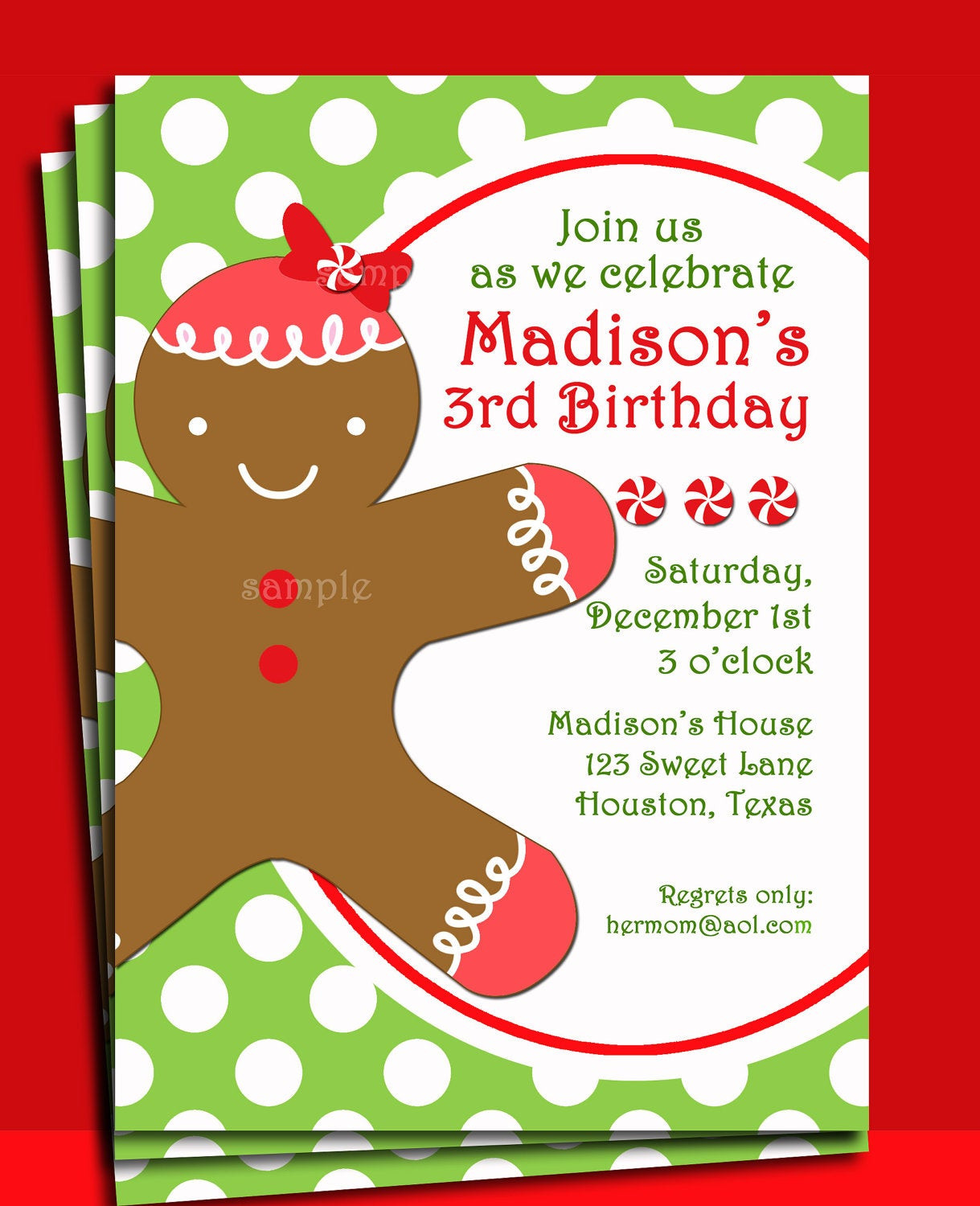 Best ideas about Christmas Birthday Invitations
. Save or Pin Christmas Gingerbread Girl Invitation Printable Christmas Now.