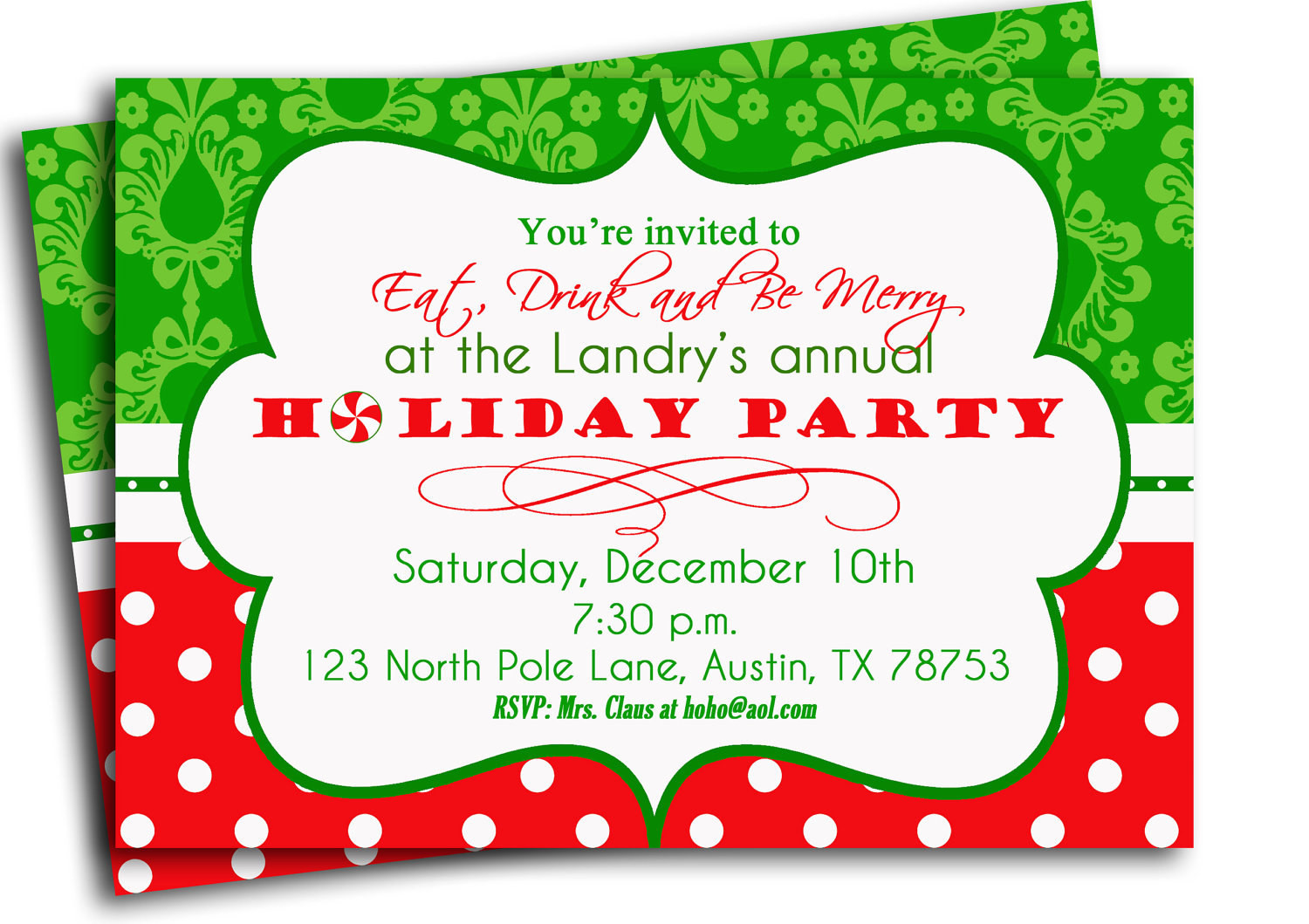 Best ideas about Christmas Birthday Invitations
. Save or Pin Christmas Party Invitation Printable Traditional Holiday Now.