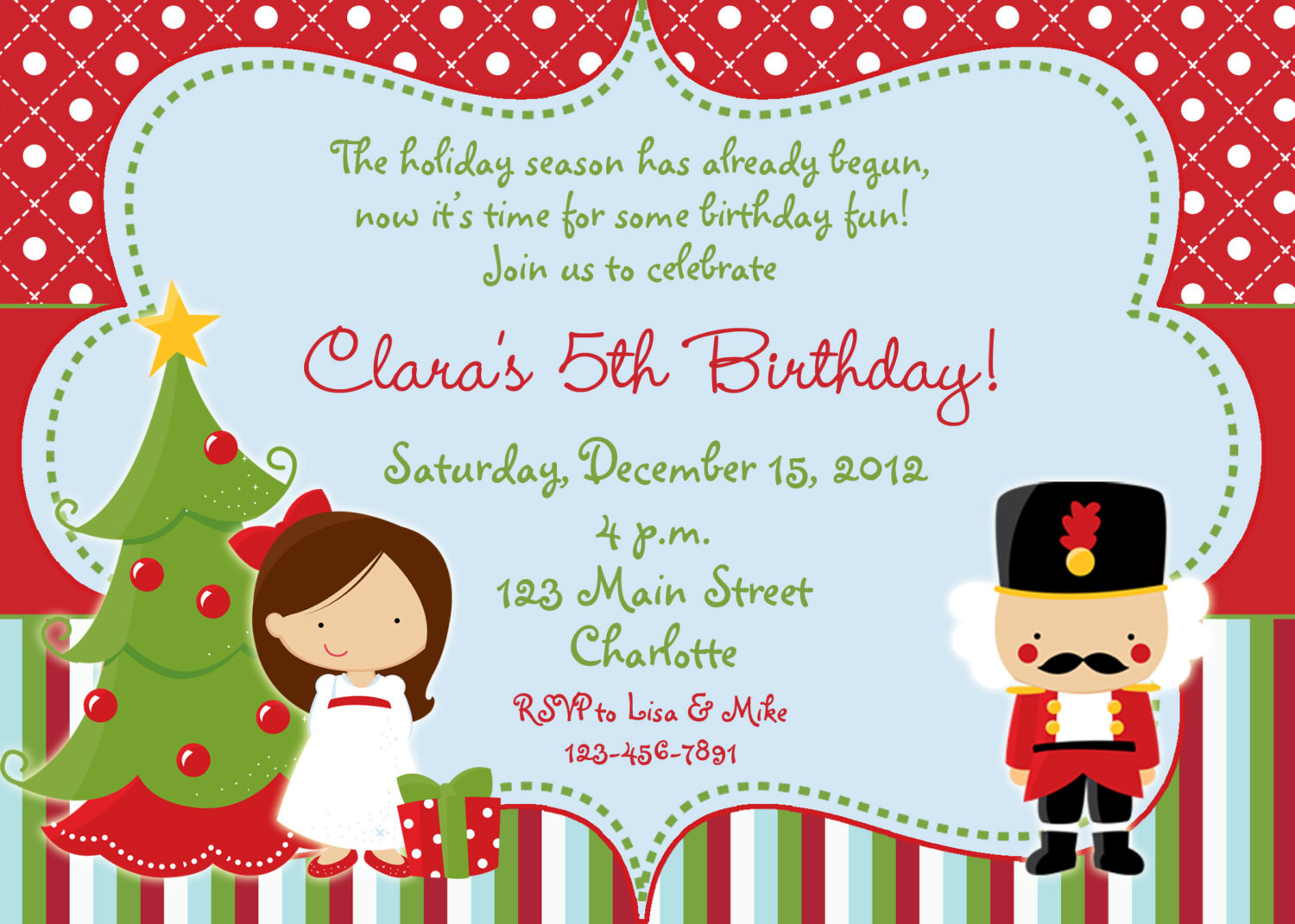 Best ideas about Christmas Birthday Invitations
. Save or Pin Nutcracker Christmas birthday party invitation Chirstmas party Now.