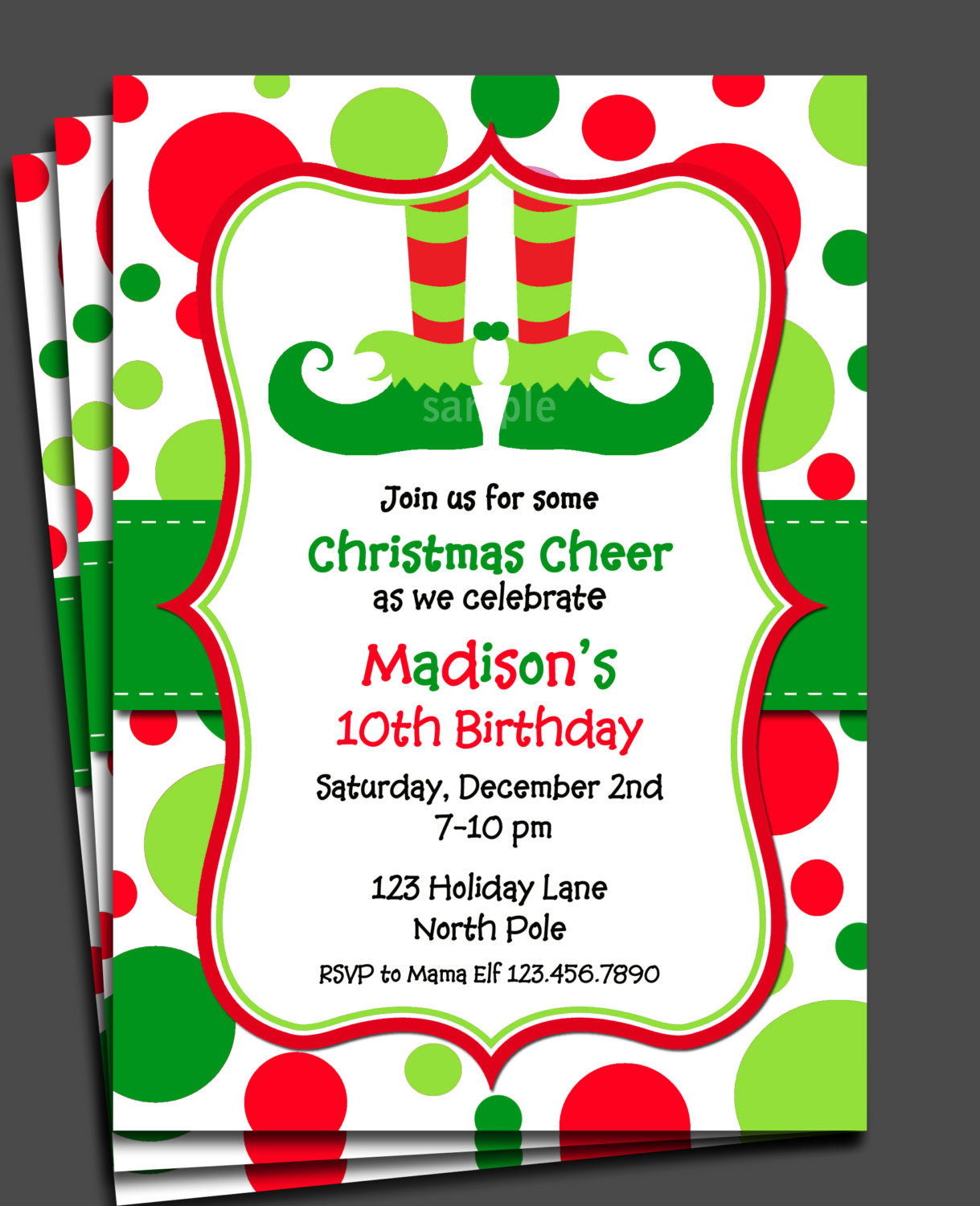 Best ideas about Christmas Birthday Invitations
. Save or Pin Christmas Elf Invitation Printable or Printed with FREE Now.