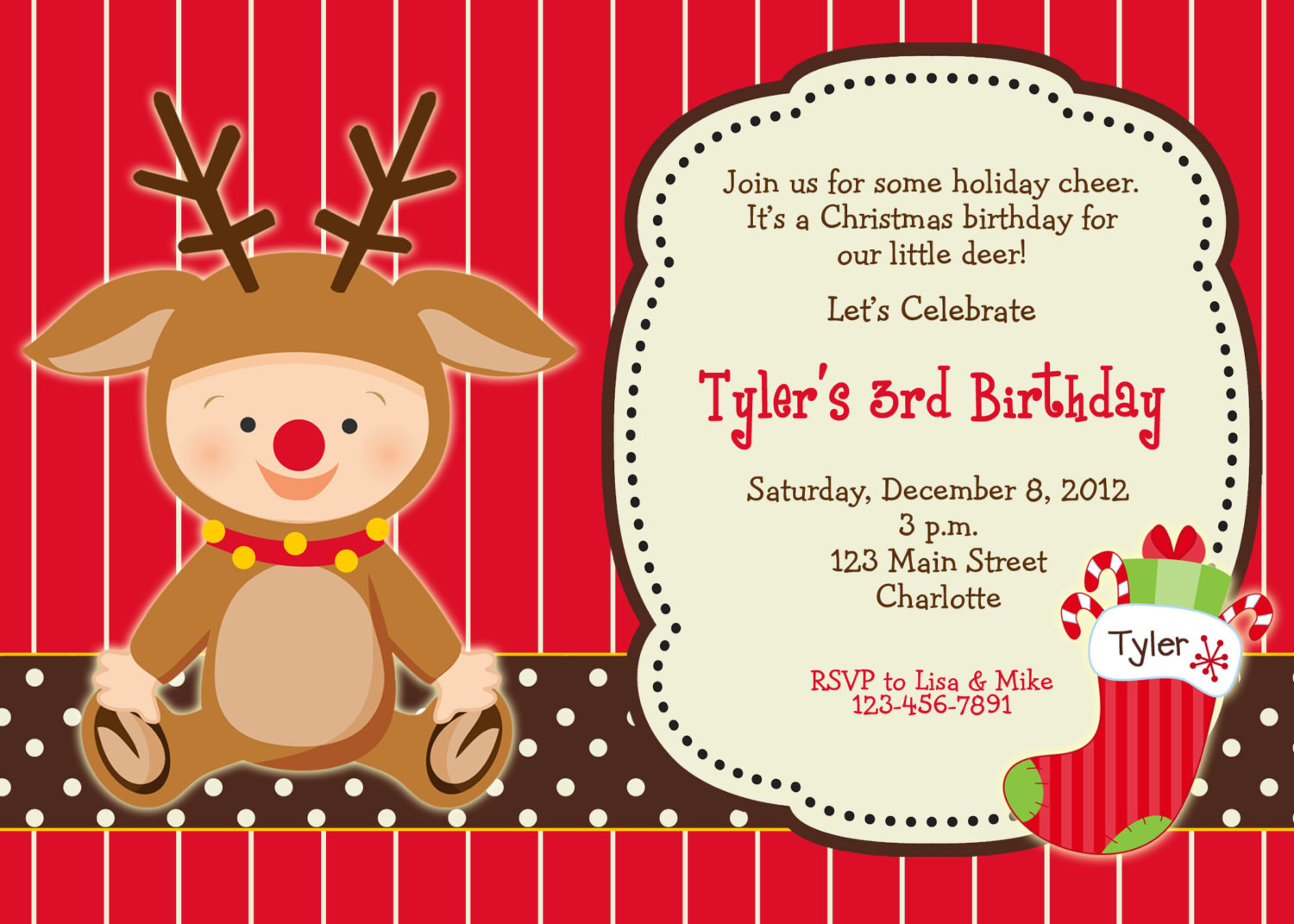 Best ideas about Christmas Birthday Invitations
. Save or Pin Christmas birthday party invitation by TheButterflyPress Now.