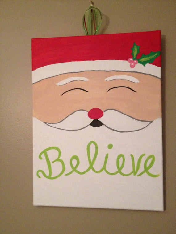 Best ideas about Christmas Canvas Painting Ideas
. Save or Pin Believe Santa Christmas Canvas Now.