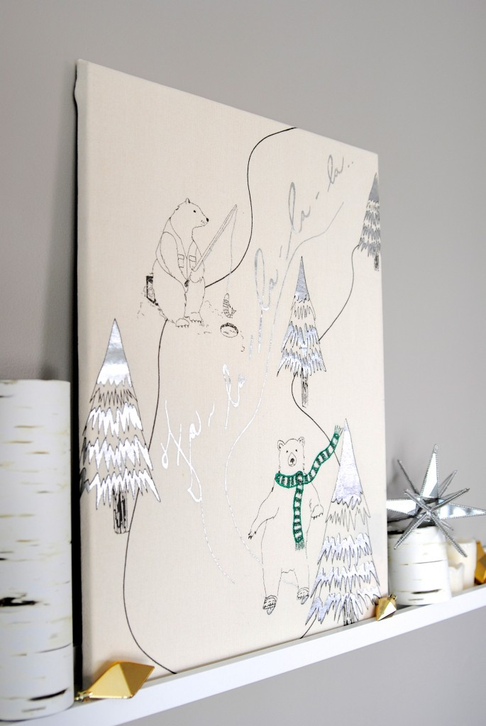 Best ideas about Christmas Canvas Paintings DIY
. Save or Pin Easy Christmas Art Idea Tea Towel Wrapped Canvas Now.