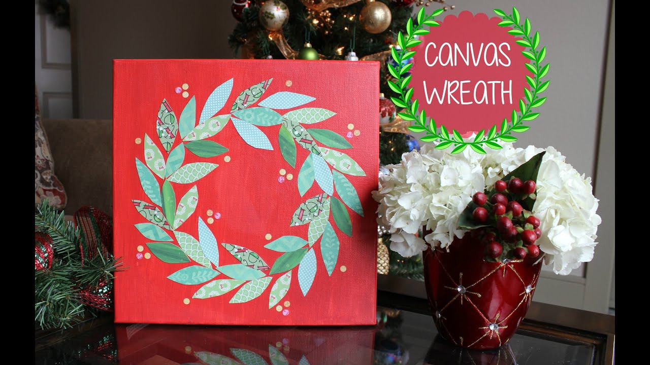 Best ideas about Christmas Canvas Paintings DIY
. Save or Pin Minute DIY Christmas Decor Canvas Art Wreath Now.