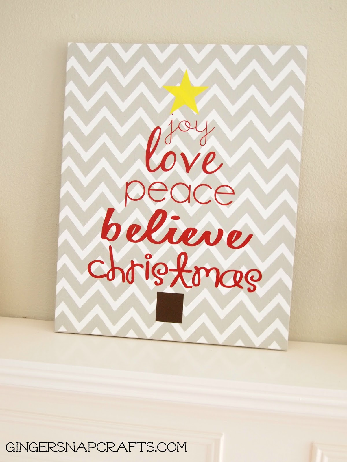 Best ideas about Christmas Canvas Paintings DIY
. Save or Pin Ginger Snap Crafts easy knock off Christmas Art tutorial Now.