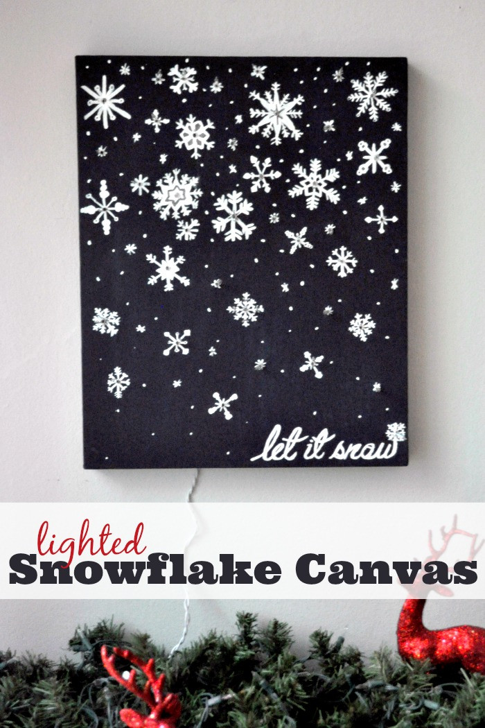 Best ideas about Christmas Canvas Paintings DIY
. Save or Pin Let It Snow Lighted Snowflake Canvas The Love Nerds Now.