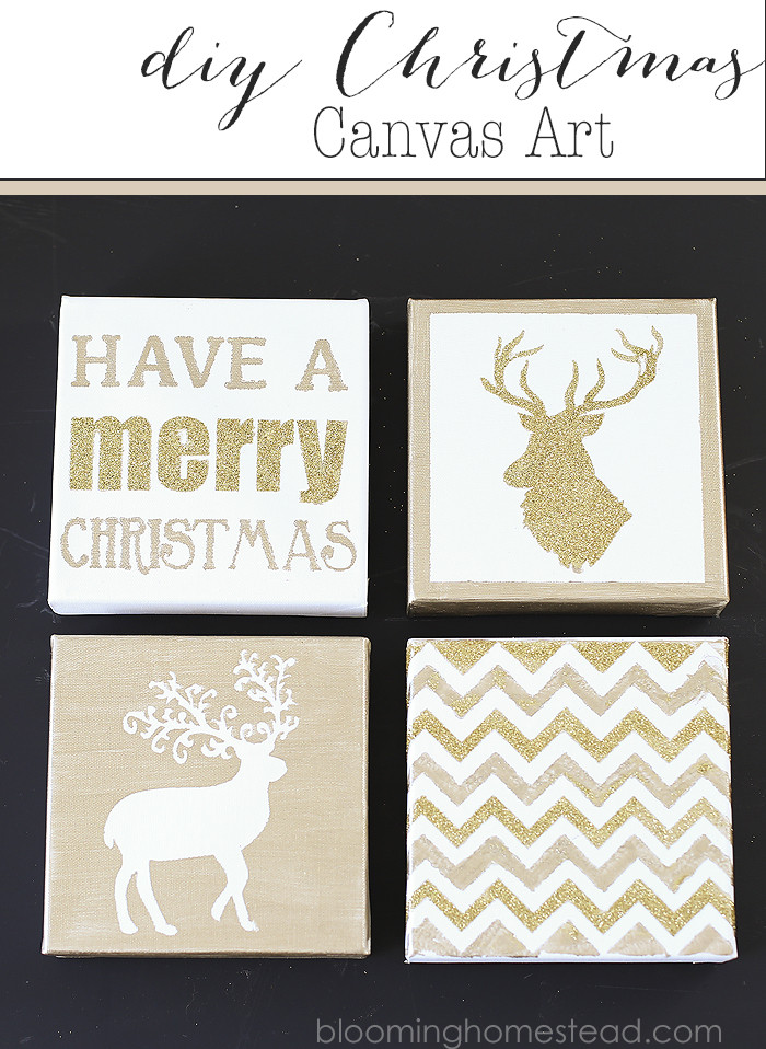 Best ideas about Christmas Canvas Paintings DIY
. Save or Pin DIY Christmas Canvas Art Blooming Homestead Now.