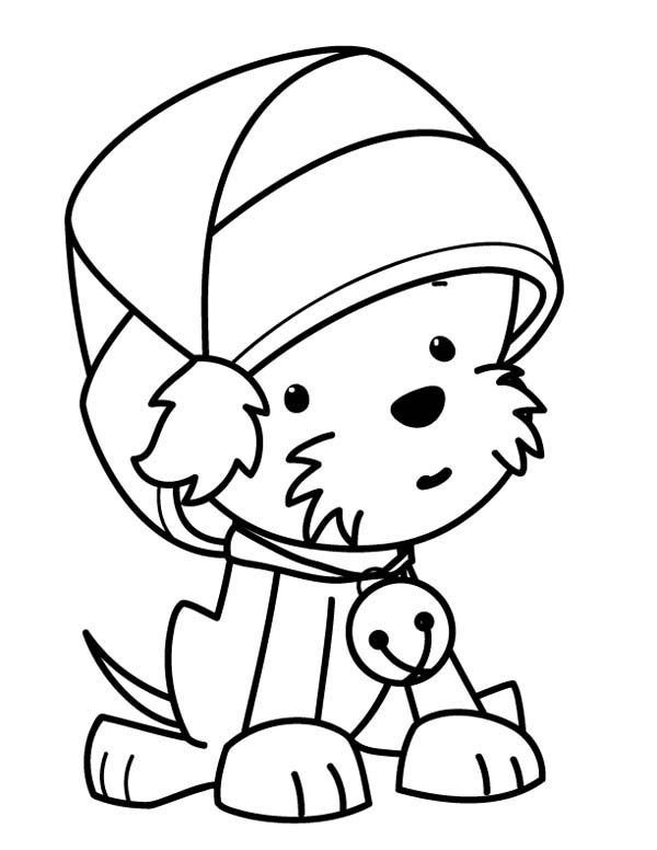 Best ideas about Christmas Dog Coloring Pages For Kids
. Save or Pin Coloring A Cute Little Dog Wearing Santas Hat Christmas Now.