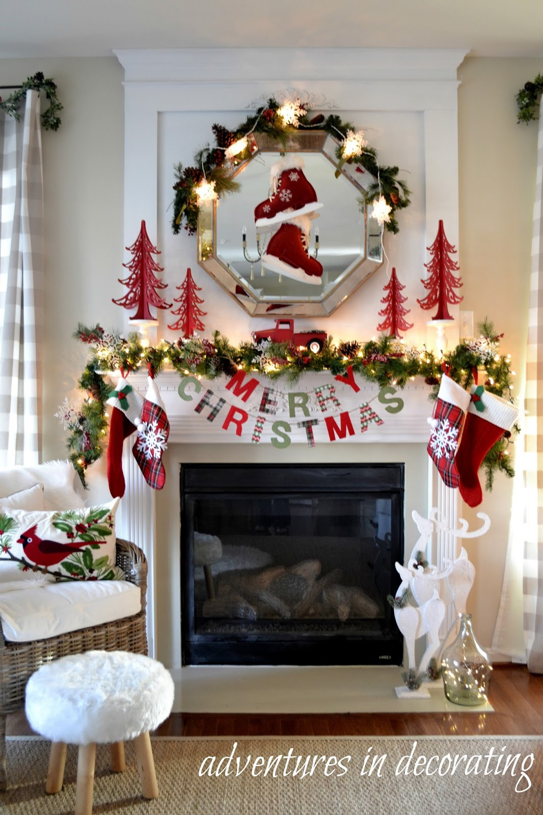 Best ideas about Christmas Fireplace Decorations  . Save or Pin Beautiful Christmas Mantels Eighteen25 Now.